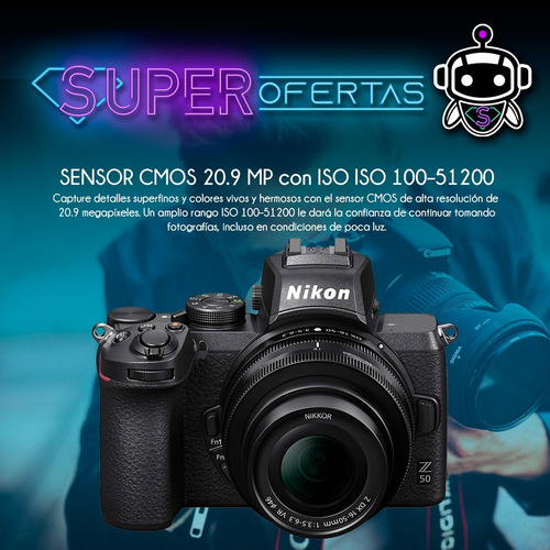 Nikon Z50 Mirrorless 4k + Lente + Maleta + Tripode + 128gb !