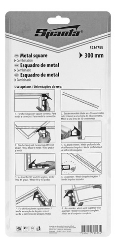 Esquadro Combinado 12pol. 300mm 1pc Sparta