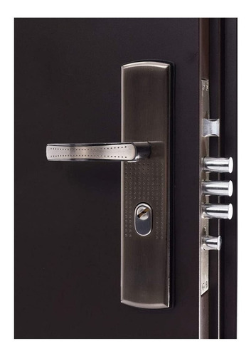 XE Seguridad | Puerta De Seguridad XE Tesla Con Fijo S5 130-213 Apertura Izquierda 100% Acero Color Chocolate