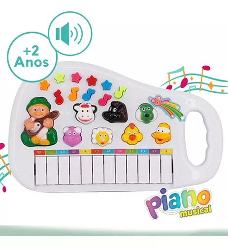 Piano Infantil Teclado Música Educativo Brinquedo Fazendinha