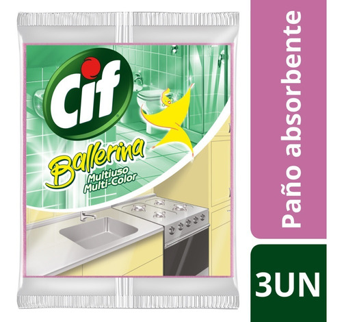 Paño Absorbente Cif Balerina Multiuso 3 Un