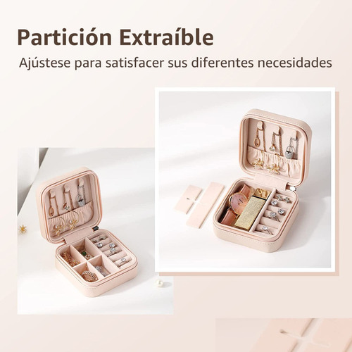 Imagen 4 de 7 de Joyero Caja De Joya Pequeño Y Portátil, Organizador De Viaje