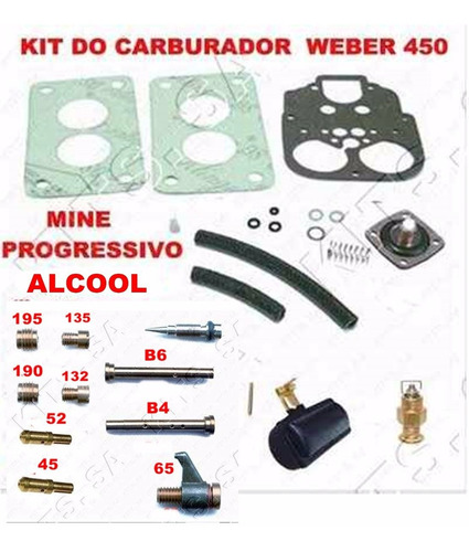 Kit Carburador Passat/gol/voyage 84/88 1.6 Alc Weber 450