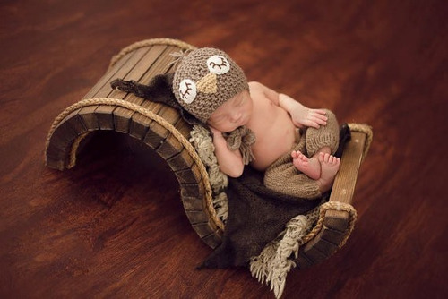 Imagem 2 de 3 de Touca Pequeno Pardal Em Crochê - Gorro Newborn Bebês Bonê