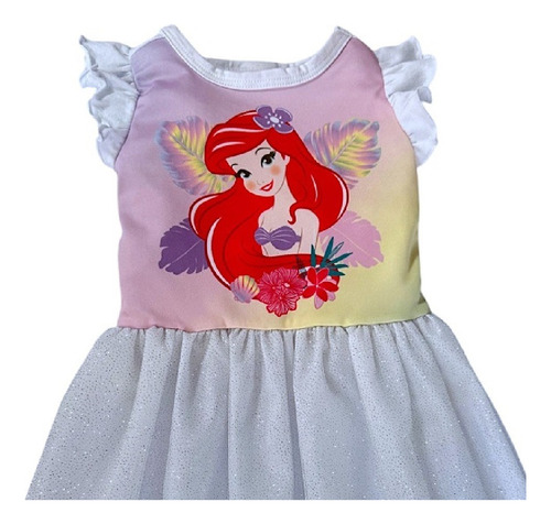 Vestido Algodon Sublimado Disney Ariel