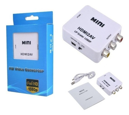 Adaptador Convertidor Hdmi A Rca Av Audio Video Conversor Tv