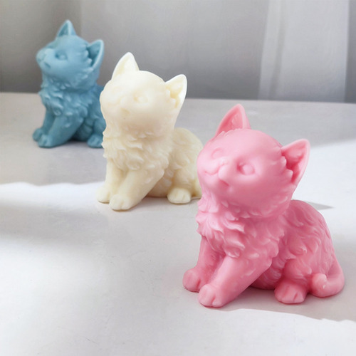 Molde De Silicona Para Velas Con Forma De Gato Para Decoraci