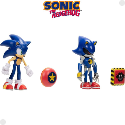 Pack 2 Bonecos Sonic E Metal Sonic The Hedgehog 04232 -sunny