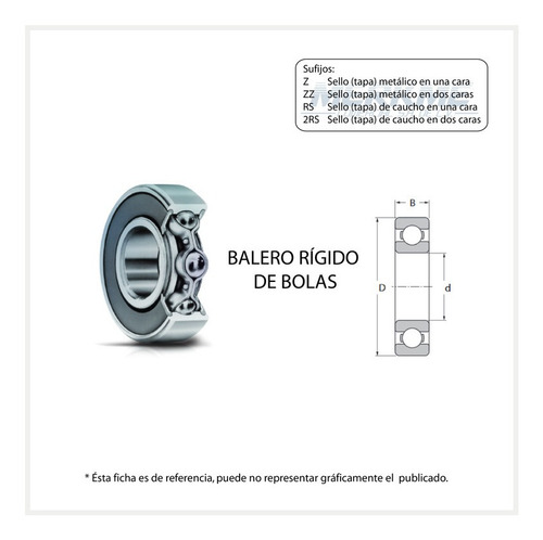 Balero 608 2rs De Bola Con Sello De Caucho