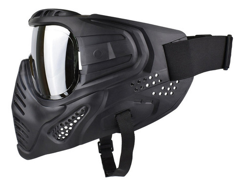 Máscara protectora táctica, maniquí de seguridad integral, lente plateada