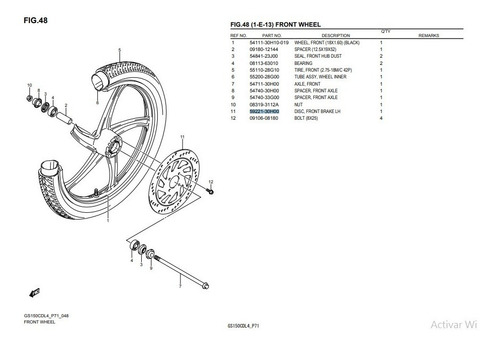 Disco Delantero Motocicleta Suzuki Gs 150 R 2014