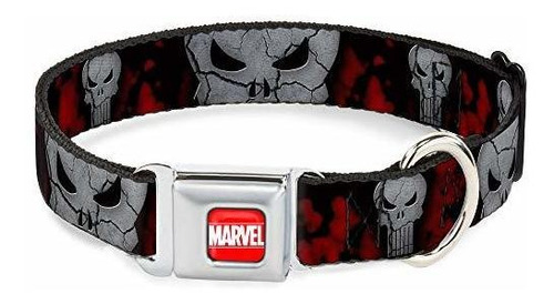 Collar De Perros Seatbelt Buckle Stone Punisher Logo4 8raa9