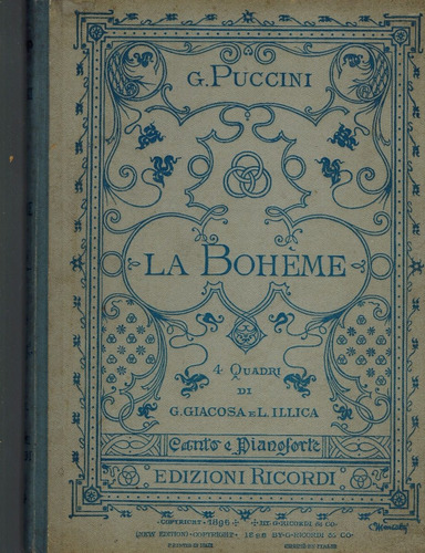 La Boheme. Giacomo Puccini - Partitura Autografiada !!!!