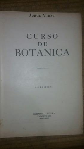 Curso De Botánica Jorge Vidal 23a Edición 