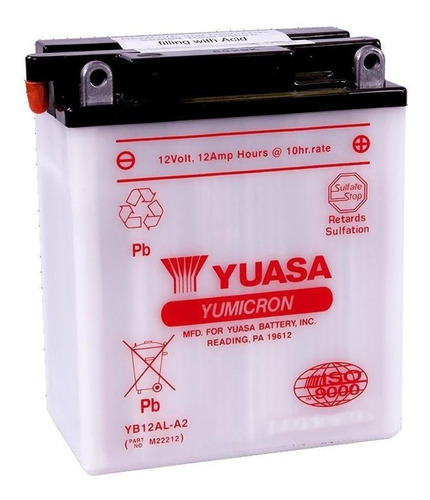 Bateria Yuasa Yb12al A2 Sin Acido Virago 535 Fas **