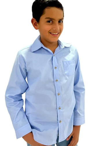 Camisa Niño Algodón Manga Larga,varios Colores,casual Formal