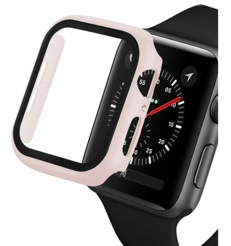 Capa Com Vidro Integrado Para Apple Watch 42mm - Rosa Claro