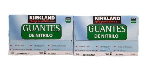 Imagen 3 de 3 de Guantes De Nitrilo Kirkland 1 Paquetes De 400 Pza. Talla M