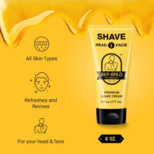 Bee Bald Shave Crema De Afeitar De Alta Calidad ...