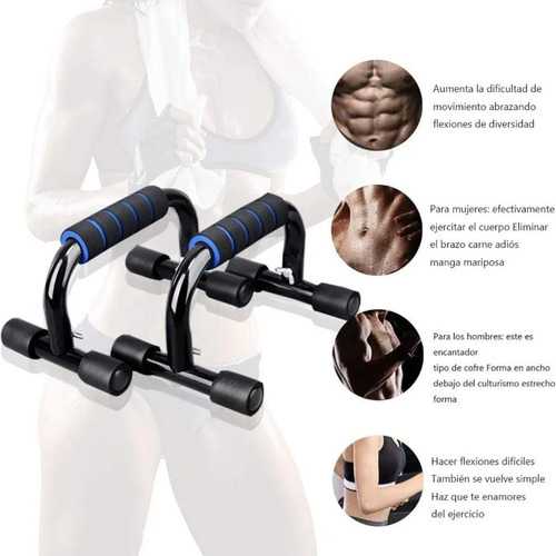 Imagen 8 de 9 de Barras Mancuernas Lagartijas Push Up Gym Con Antideslizantes