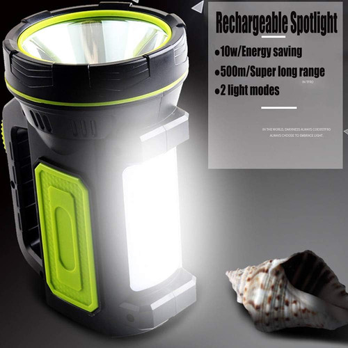 Foco Superbrillante, Linterna Recargable De 6000 Mah Con Luz