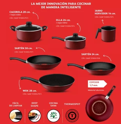 Sarten 30 cm Red Surprise - sartenes - tefal