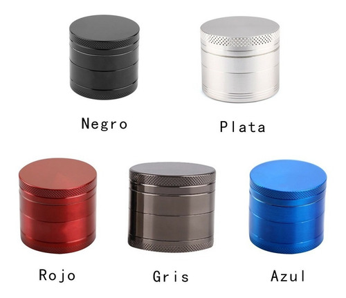 Grinder Metálico Moledor De Hierba 5 Colores 40mm Diámetro