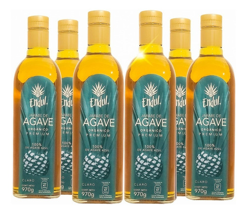 Six Pack Miel De Agave Endul Clara 970ml C/u