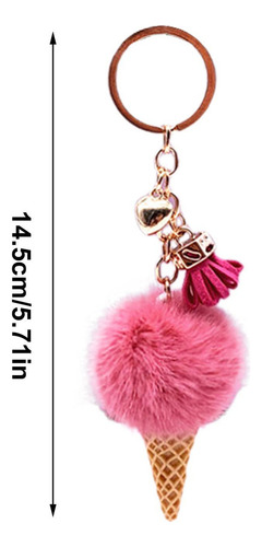 Llavero Pom Pom Llavero De Helado Llavero De Muñeca Con Pomp