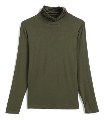 Camisa Modal Con Cuello Alto Y Medio Cuello Alto Para Mujer,