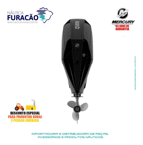 Motor De Popa Mercury 4 Tempos 250hp Xl V8 Seapro Mec Preto