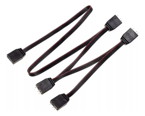 Cable Splitter Argb Digital Addressable 3pines 1 X4 Enchufes Negro