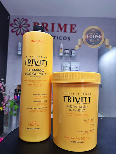Kit Trivitt 2 Shampoo 1l E 1 Mascara Hidratação 1kg Itallian