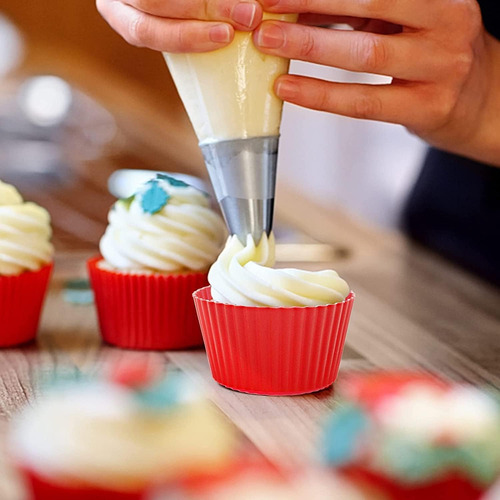 Meibeidor - Moldes De Silicona Para Cupcakes, Paquete De 24