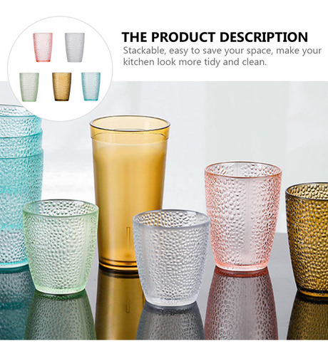Taza De Agua Acrílica De Color Transparente, 5 Unidades, Taz