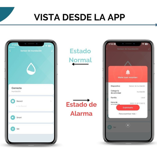 Sensor De Fuga De Agua Inteligente Para Superficie Domotica