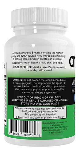 Imagen 2 de 6 de Amplixin Advanced Biotin Para El Crecimiento Del Cabello