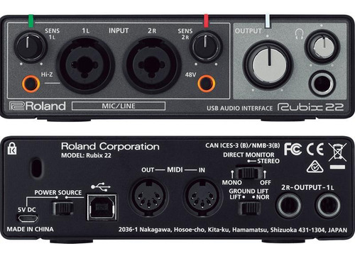 Interface De Áudio Roland Rubix-22 Midi