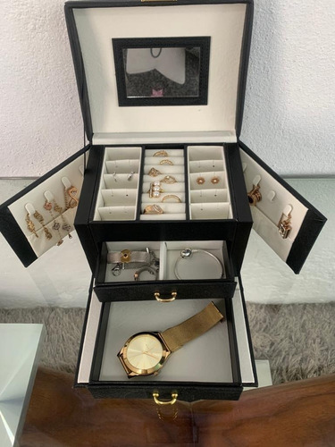 Imagen 6 de 9 de Estuche Organizador Joyas Joyero Alhajero Anillos Aretes