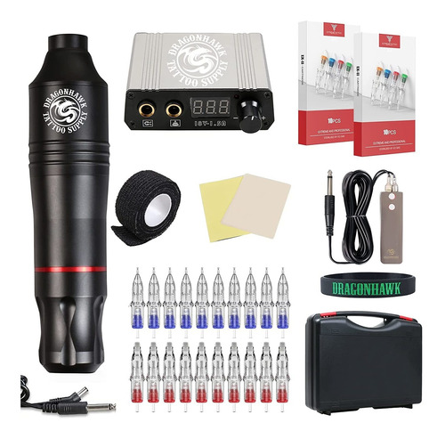 Kit Para Tatuar Profesional Principiantes Pen Rotativa. 