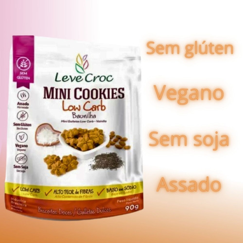 Mini Cookies - Baunilha Leve Croc 90g - Sem Glutén