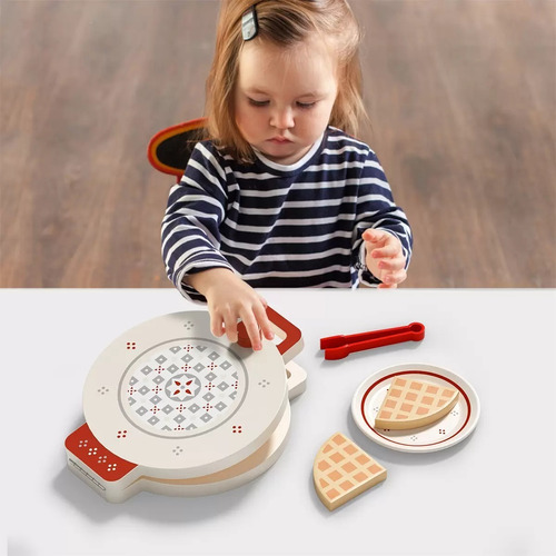 Imagen 6 de 7 de Set Para Hacer Waffle Juguete De Madera Didáctico Montessori