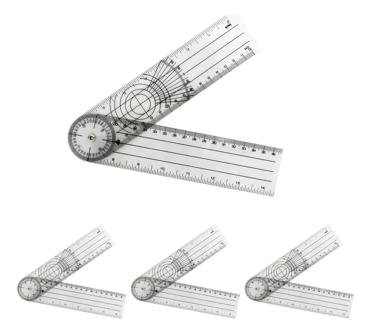Goniómetro Swancooyu GONP4-100 Regla Angular 360° Flexible Paquete 4 Unidades