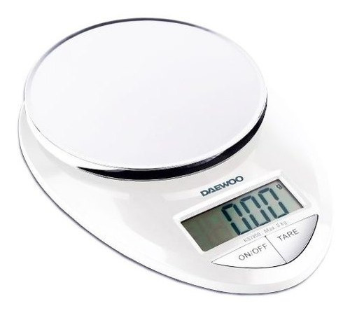 Imagen 2 de 2 de Balanza de cocina digital Daewoo KS7150B pesa hasta 3kg blanca