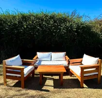Comprar Juego Jardín Sillones De Madera Patio Muebles Jardin