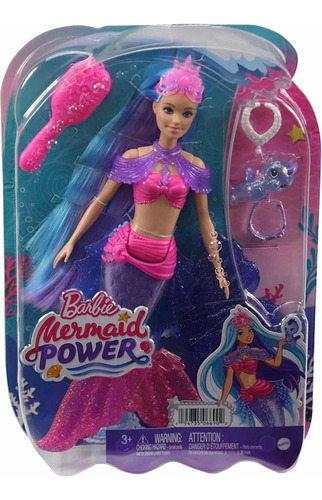 Barbie Muñeca Sirena Malibu Con Caballito De Mar Y Accesorio