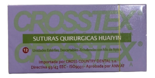 Sutura Quirúrgica Crosstex Nylon 3-0 X 12 Estéril