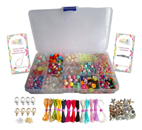 Kit Para Elaboración De Pulseras Y Straps + Hilos Para Niñas