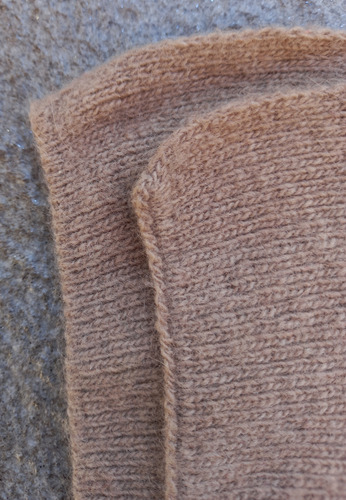 Bufanda Pura Lana Con Pelo De Conejo Muy Suave 28 X 180 Cm Beige Liso Unico