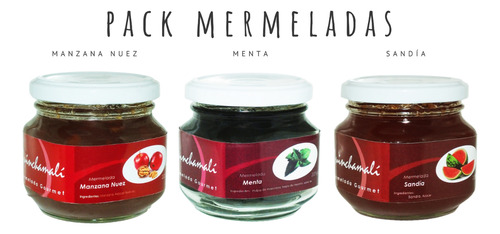 Mermeladas Pack Manzana Nuez, Menta, Sandía + 1 Pack A Elecc